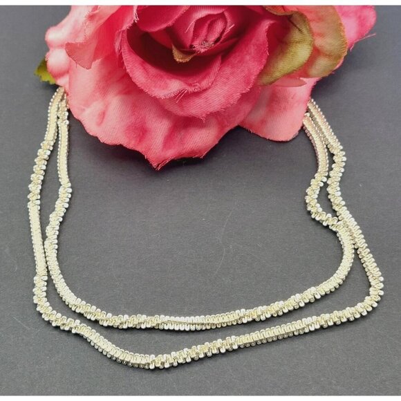 Unique Silver Tone Twisted Chain Rope Necklace Chain 24 Inches Long - Picture 2 of 10